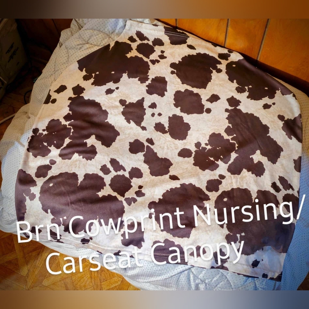 LIKE NEW Cowprint Carseat Canopy Cover